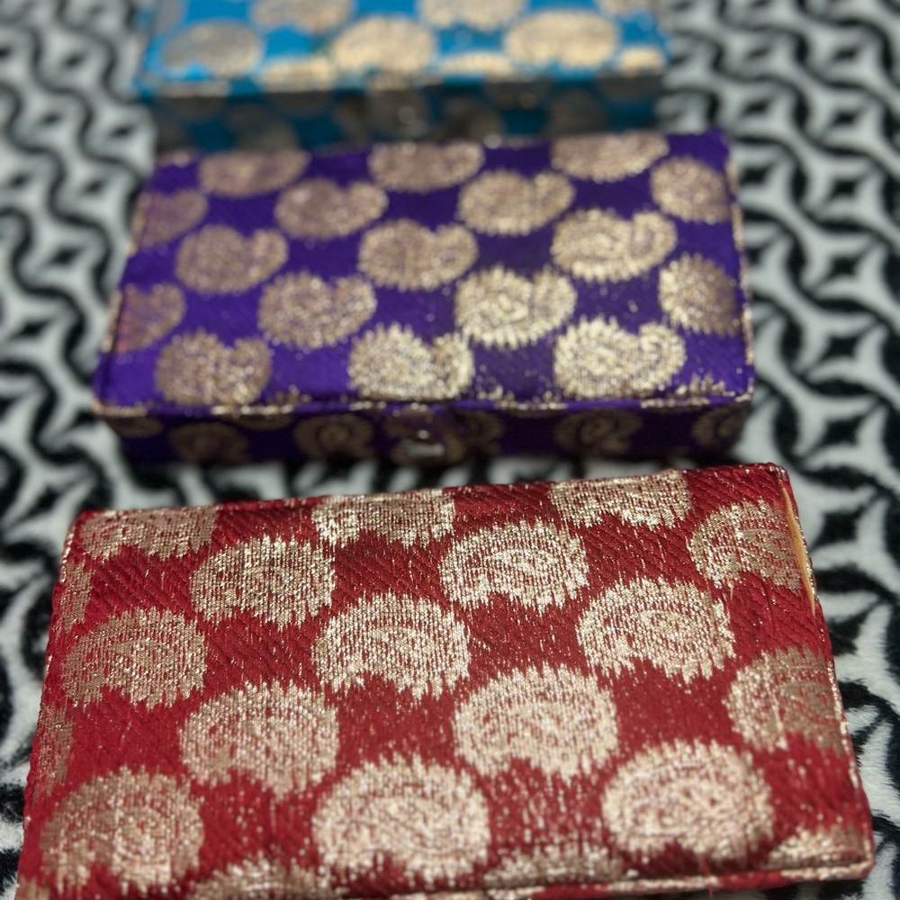 Colorful Patterned  handmade jwelary box in brocade material